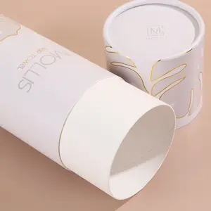 Recycle Custom Paper Cans Essential Oil Bottle Tea Box Cosmetic Packaging Kraft Paper Color Printing Cylinder Paper Tube