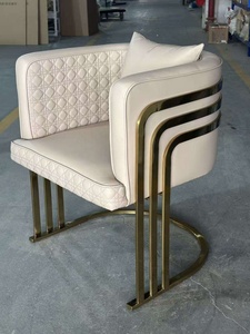 <b>Nail</b> Chair Gold Stainless Steel Frame Salon Customer Chair for Salon Manicure Chair - Product Image 3