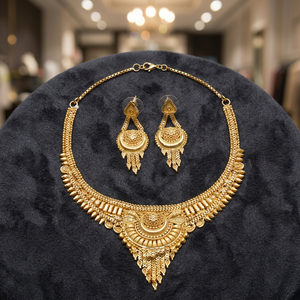 Wholesale Fashion Jewelry 14K 18K 24K Gold Plated Floral Design Forming Jewelry Set Traditional Brass Gold Filled Necklaces Set - Product Image 1