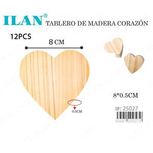 Tavola di Legno a Forma di Cuore Ilan 8x0,5 Cm per Decorazioni Fai-da-Te - Product Image 3