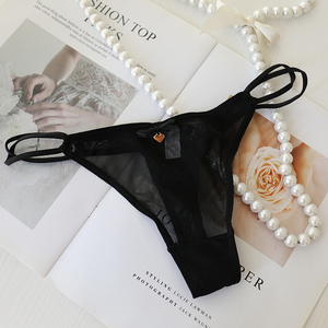Braguitas de bikini transparentes y sexys con estampado de fresas y cerezas para mujer, talla XL, de talle bajo, tejidas, estilo femenino, de talle fino - Product Image 2