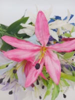 Vente en gros de fleurs artificielles Gloriosa Superba en soie, 78 cm, multicolores, pour les arrangements floraux, les fêtes, la décoration de la maison