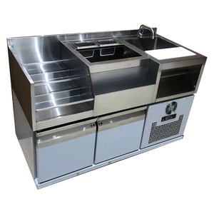 Estación de Bar para Cócteles de Acero Inoxidable / Estación de Servicio para Bartender / Estación de Comida Fría - Product Image 1