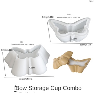 Moule en silicone écologique pour <span class=keywords><strong>bougie</strong></span> aromathérapeutique DIY style Poppy Ins, moule à changement de couleur, pot de rangement papillon, moule pour gel - Product Image 6