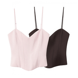 SHENZHU - Blusas de <span class=keywords><strong>Tirantes</strong></span> para <span class=keywords><strong>Mujer</strong></span>, Estilo Corsé, Satinadas, Cortas, Vintage, Sexys, con Espalda Descubierta, Chic, Verano 2026 - Product Image 1