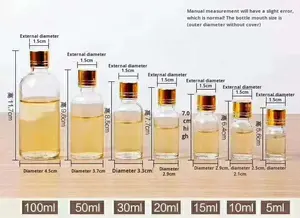 Bottiglie di Vetro Vuote Personalizzate per Whisky, <span class=keywords><strong>Vodka</strong></span>, <span class=keywords><strong>Shot</strong></span>, Oli Essenziali e Bevande da 5ml, 10ml, 15ml, 20ml, 30ml, 50ml, 100ml - Product Image 5