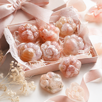 Ukiran Cakar Kucing dari Batu Agate Bunga Alami, Kristal Agate Sakura Poles, Dekorasi, Hadiah, Grosir