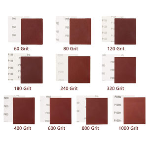 Geral Lixa 4.5x5.5 Polegada Quadrado Vermelho Papel Abrasivo De Óxido De Alumínio 60-1000 Grados Folhas De Lixa para Lixadeira Polimento De Madeira - Product Image 5