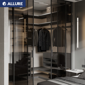Allure 2025, directo de fábrica, <span class=keywords><strong>armario</strong></span> <span class=keywords><strong>abierto</strong></span> personalizado, muebles de apartamento de madera, <span class=keywords><strong>armario</strong></span> - Product Image 2