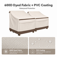 Housse de chaise d'extérieur HOMFUL durable bicolore en tissu teint 600D, ajustement sécurisé, protection pour meubles de patio