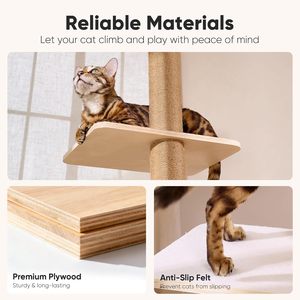 Pet <b>Cat</b> Accessories Cheap Modern Nature Sisal Climbing Frame <b>Large</b> Condo <b>Tower</b> <b>Cat</b> Tree Scratcher - Product Image 6