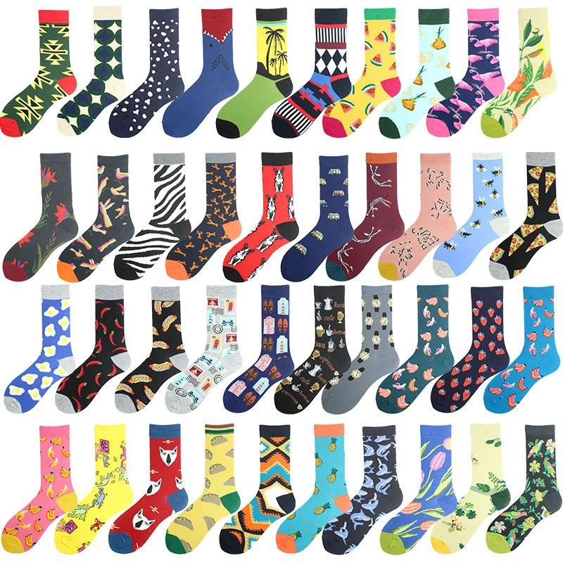 WUYANG FACTORY WY-042 Custom logo Socks for Man Wholesale Mens Fashion Socks Funny Happy Comfortable Sock