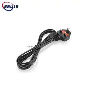 SRUIS/OEM high quality uk power plug cable 110v wholesale uk plug 3 round pin power cord made in China