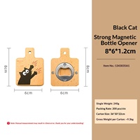 Ouvre-bouteille magnétique en bois massif avec logo personnalisé, motif patte de chat créative, portable et multifonctionnel