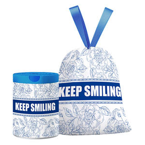 Miepsmling Printed Thickened Drawstring Trash Bags For Home <b>Kitchen</b> Use With Seamless Bottom And Leak Proof Design - Product Image 2