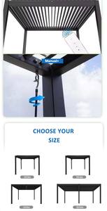 3x3 3x4 4x3 4x4 4x5 4x5 4x6 6x3 6x4 6x5 6x6m حديقة حديثة وحمام سباحة العريشة الألومنيوم في الهواء الطلق عريشة جناح - Product Image 2