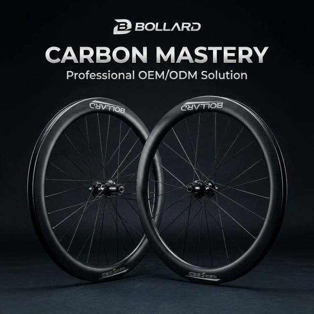 Bollard Custom Carbon Fiber Disc 700c Road Bike Wheelset Ratchet Hub Bearings Tubeless Lightweight Durable OEM/ODM Factory