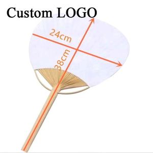 Éventail en papier en bambou naturel peint à la main et personnalisé pour décorations de mariage éco-responsables et objets de collection - Product Image 6