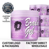Gel Coiffant Professionnel Extra Fixation 17oz à la Menthe Lavande, Riche en Protéines, pour Tresses Cheveux Africains, Sans Alcool, OEM ODM