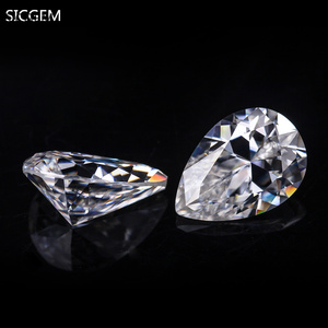 Nhà Máy Bán buôn vvs lớp trắng hình Quả lê moissanite đá thô để làm dây chuyền - Product Image 3