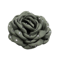 Tissu floral en Satin 3 pouces, vente en gros, pièces, fait à la main avec des strass