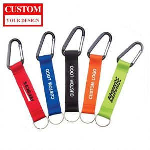 Wholesale Promotional Keychains Carabiners <b>Polyester</b> <b>Lanyard</b> Keychain Outdoor Climbing Carabiner <b>Lanyards</b> with logo Custom - Product Image 1