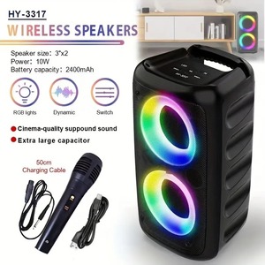 Kinglucky HY3317 Altavoz Inalámbrico BT5.3 Más Vendido con Luces LED RGB y Woofer para Teléfono Móvil, Karaoke en Casa, Micrófono Integrado - Product Image 2