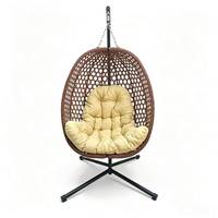 Fauteuil suspendu en rotin écologique personnalisé avec coussin imperméable, design contemporain, mobilier d'extérieur pour parc et école