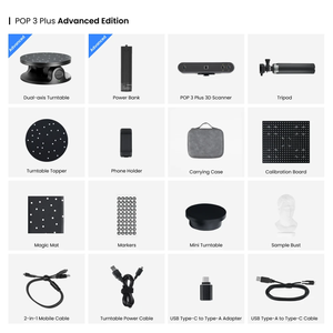 Revopoint-POP 3 PLUS เครื่องสแกน 3 มิติแบบพกพา ความแม่นยำสูง ความเร็ว 18fps สำหรับวัตถุขนาดกลาง ความละเอียด 0.04 มม. - Product Image 6