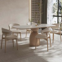 Table de salle à manger rectangulaire en bois de frêne simple et moderne Table de salle à manger en bois massif de luxe Nordic Light