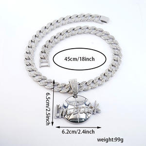 <span class=keywords><strong>Sono</strong></span> <span class=keywords><strong>tornato</strong></span> collana con ciondolo da basket a catena completa con placcatura in oro alla moda catene in lega di zinco per uomo e donna regalo buddista - Product Image 3