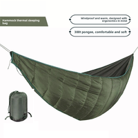 Hamac de camping portable en nylon léger, chaud et résistant à l'eau pour le voyage, la randonnée et le backpacking en extérieur (200 kg)