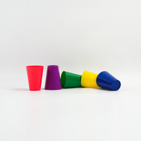 Gobelet à eau en plastique PP de qualité alimentaire, design classique, multicolore, 400 ml (14 oz), largement utilisé pour les voyages, avec fonction résistante à la chaleur