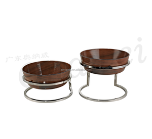 Dubai Arabic Hotel <span class=keywords><strong>Restaurant</strong></span> Supplies New Fancy Silver Metal Bread Food Fruit Servant Buffet Risers Stands for Catering Table - Product Image 3