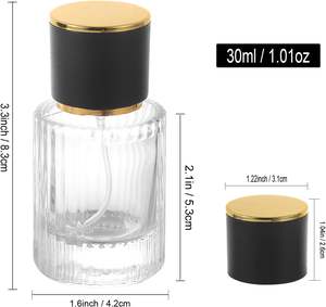 Flacon de parfum vide de luxe 50 ml, flacon de parfum en verre transparent 30 ml avec bouchon, vaporisateur de parfum - Product Image 2