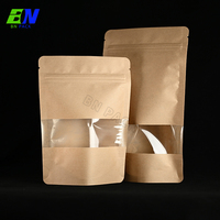 Sachet Doypack en papier kraft recyclable avec encoche de déchirement pour grains de café, noix, thé et emballage alimentaire quotidien