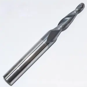 Router CNC Bit 2 Flute 4/6/8/10/12mm karbida awet ujung hidung bola penggilingan logam pemotongan kayu