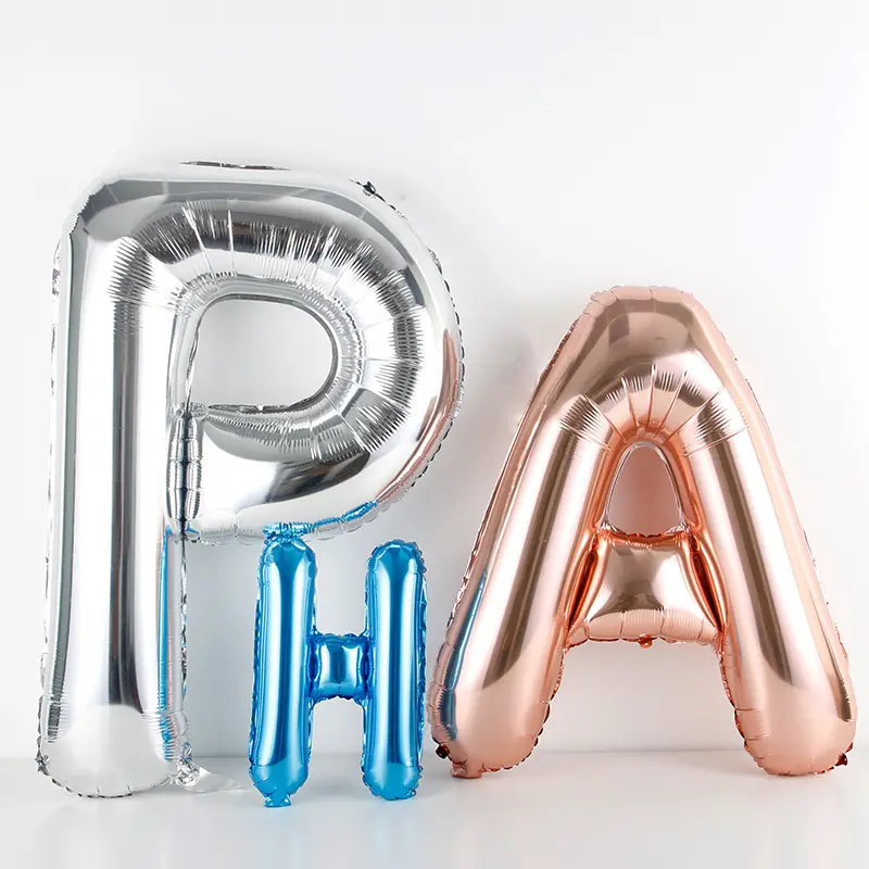 Globos de papel de aluminio con letras al por mayor, cualquier frase personalizada, papel de aluminio, Mylar, globo con letras del alfabeto de 16 pulgadas