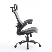 JR RACING JRMC-38 Chaise de bureau exécutive à dossier haut, gris foncé, design ergonomique en maille, appui-tête réglable, contemporaine