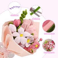 Kit de fleurs en fil d'acier personnalisable en gros, 7 mm, fait main, DIY avec tiges de fleurs pour la rentrée scolaire