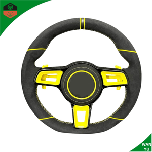 Volante Deportivo de Cuero y Fibra de Carbono Mejorado para <span class=keywords><strong>Porsche</strong></span> Cayman, Panamera, Macan, Cayenne, 718, 918, 911, 992 - Product Image 1