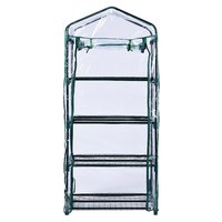 C153 Mini petite serre pliable d'intérieur et d'extérieur Couverture en PVC transparent imperméable et robuste avec étagères en acier pour le jardinage en toutes saisons