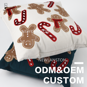 2025 mới Gingerbread Đệm gối Bìa giáng sinh vui vẻ thêu Polyester đệm bìa trang trí - Product Image 3