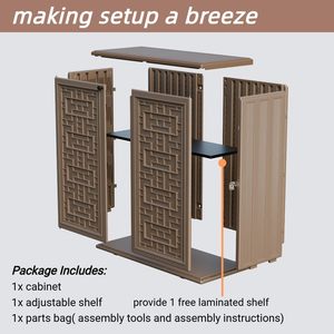 Vente en gros d'usine <span class=keywords><strong>Armoire</strong></span> <span class=keywords><strong>de</strong></span> rangement <span class=keywords><strong>de</strong></span> <span class=keywords><strong>jardin</strong></span> extérieure en résine plastique HDPE à double <span class=keywords><strong>porte</strong></span> étanche et résistante avec étagères en métal - Product Image 4