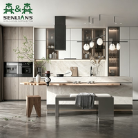 Meubles de cuisine modernes de luxe SLS, design modulaire écologique, îlot de cuisine intégré