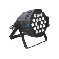 Projecteur LED PAR en alliage d'aluminium 18x10W, contrôle DMX512, couleurs émises RGBW, intensité variable, indice de protection IP33, idéal pour la scène et les DJ