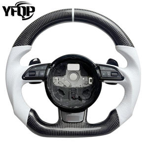 Volant sport en fibre de carbone personnalisé (rouge) pour <span class=keywords><strong>Audi</strong></span> <span class=keywords><strong>RS</strong></span> Series RS3/RS4/RS5/RS6/RS7/S3/S4/S5 Ancienne série B8 A8/R8/Q7/Q5 - Product Image 1