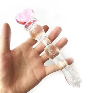 Handle Crystal Sex penis Sex toys Anal Butt Plug Glass Penis Studded Dildo