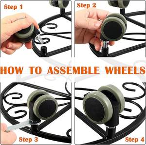 Support de fleurs en fer roulettes robustes support en métal accessoire plateau roulant support de plante rouleau en métal Pot de fleur - Product Image 5