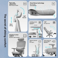 Chaise de bureau de direction ergonomique de luxe contemporaine en maille pivotante à dossier haut avec support lombaire 3D réglable et inclinable, personnalisable